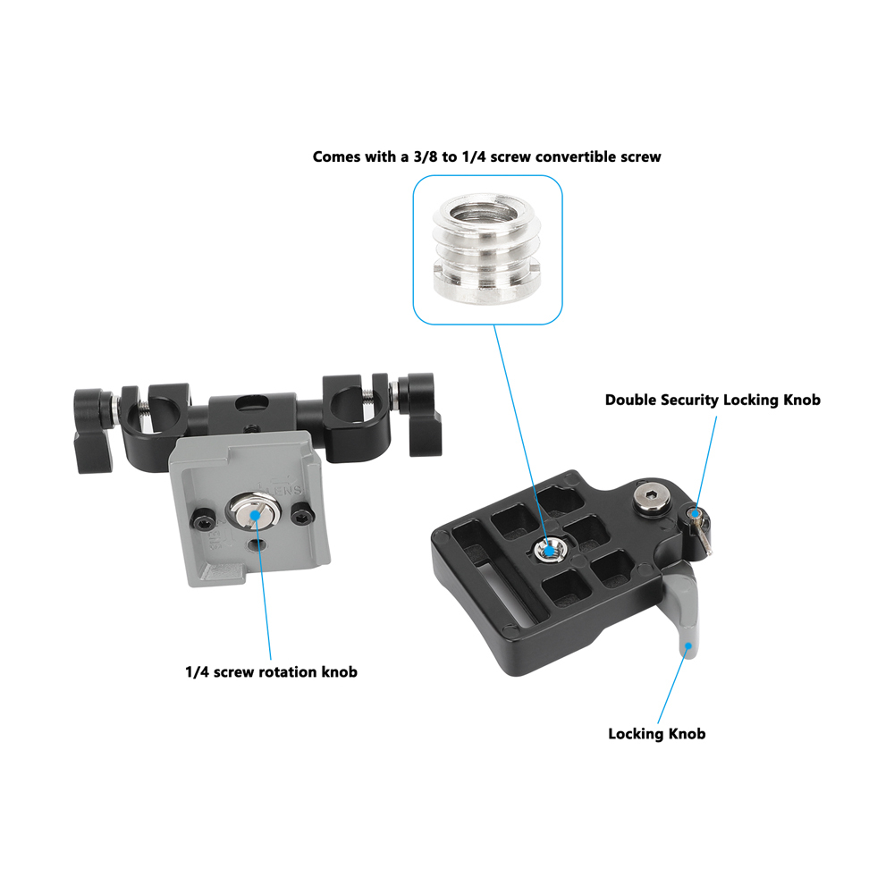 CAMVATE 200PL-14 RC2 Quick Release Plate Kit with 15mm LWS Rod Clamp