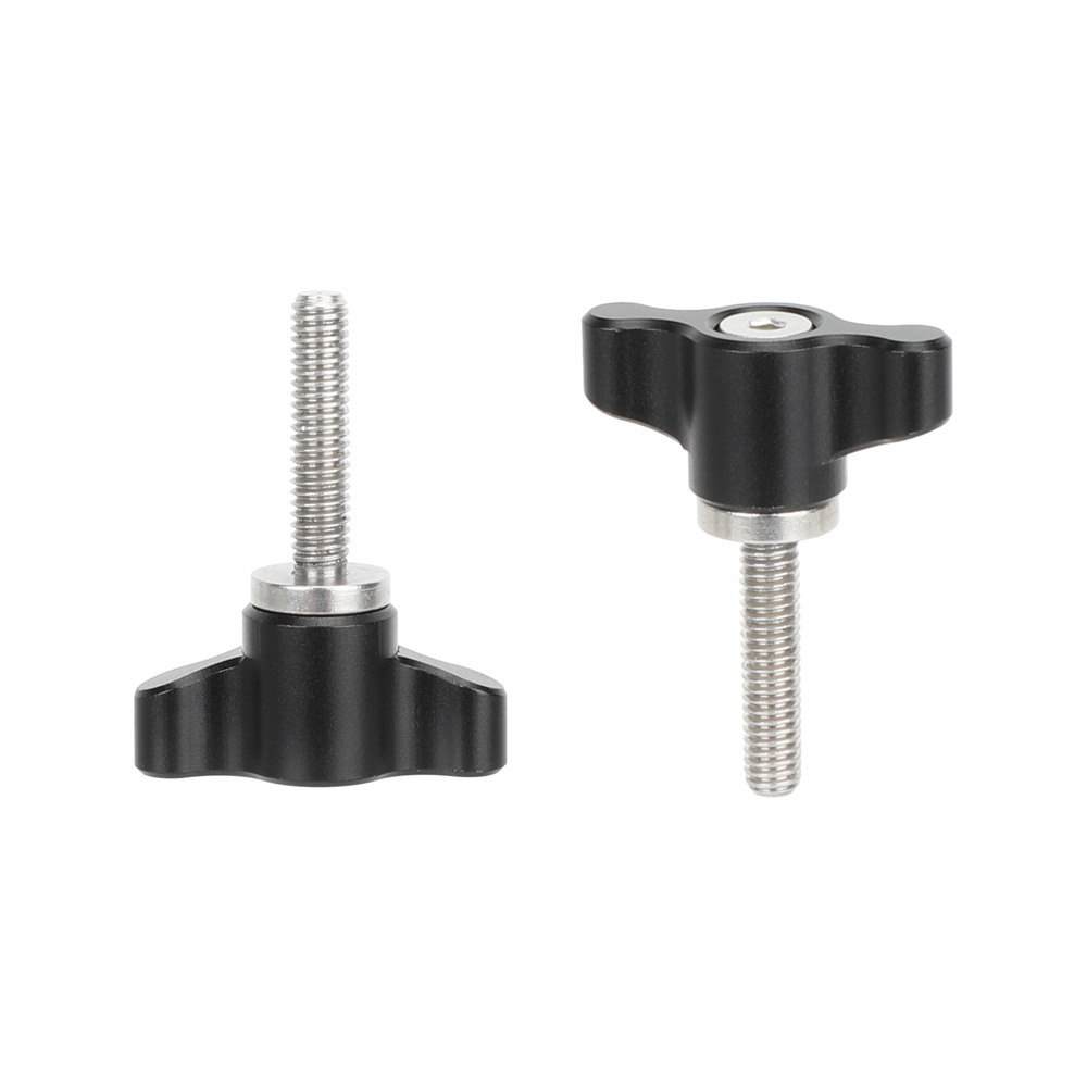 CAMVATE Tiny M4 Thumbscrew Assembly Knob (18mm, Black, 2-Pack)