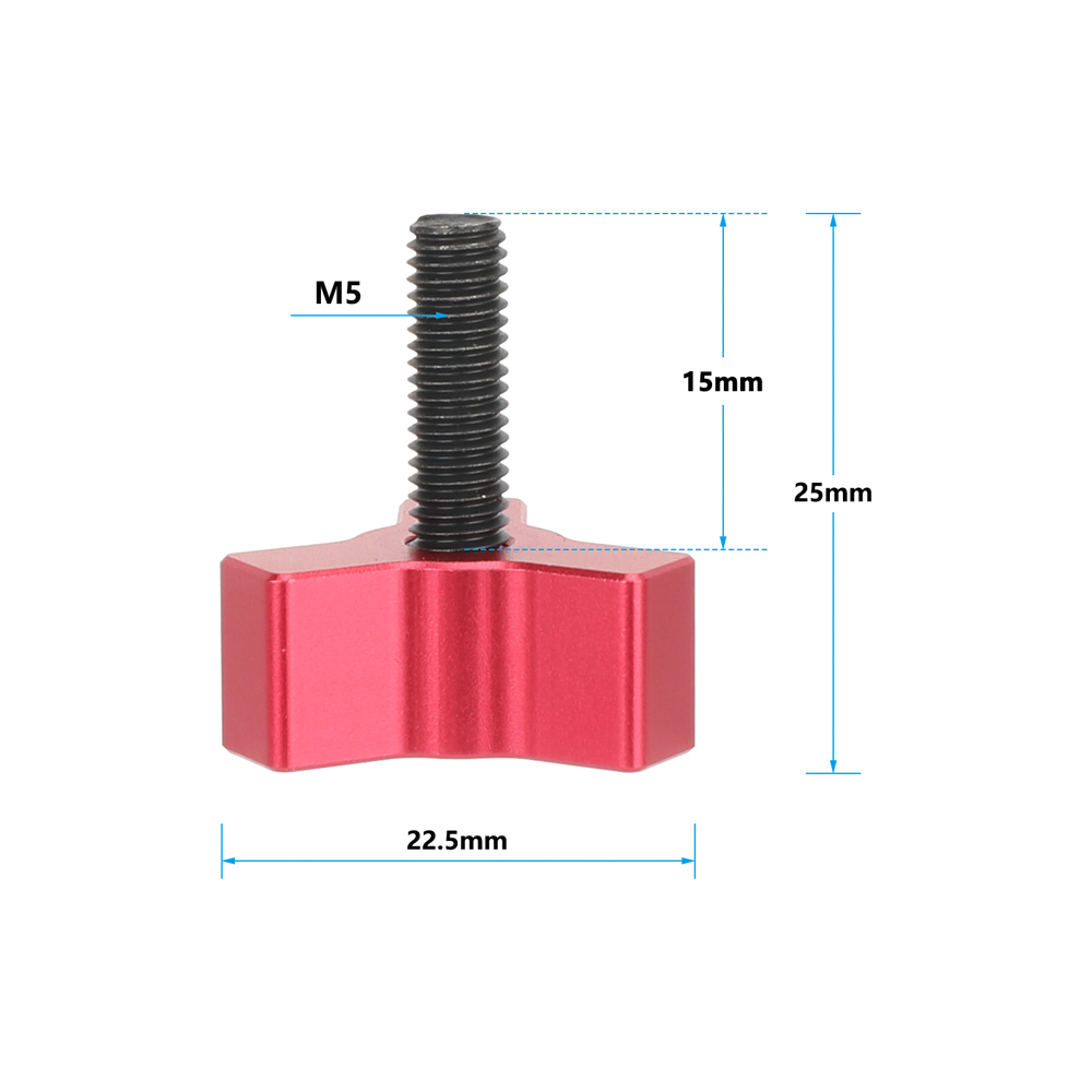 CAMVATE Tiny M5 Thumbscrew Knob (15mm, Red, 2-Pack)