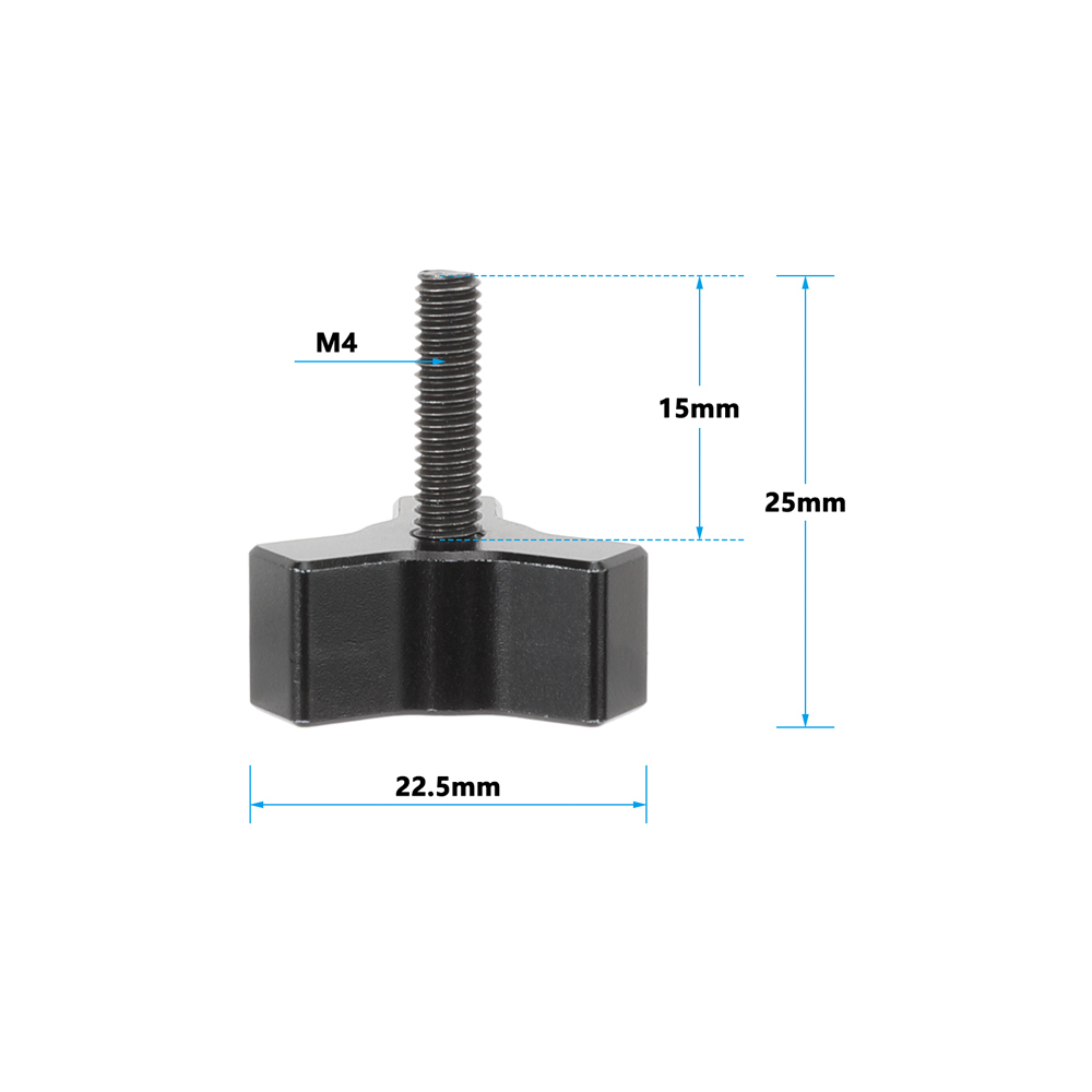 CAMVATE Tiny M4 Thumbscrew Knob (15mm, Black, 2-Pack)