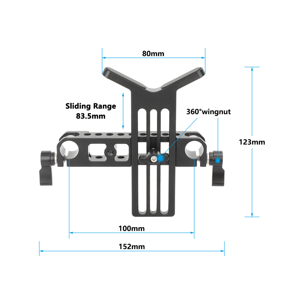 CAMVATE 15mm Studio Rod Clamp with Y-Shaped Lens Support