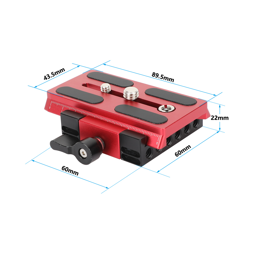 CAMVATE Manfrotto-Type Base Clamp with Quick Release Plate (Red/Black)