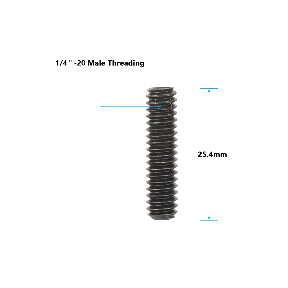 CAMVATE 1/4"-20 Male Thread 1 Inch Long Grub Srew Adapter for Handgrip Mini Ball Head