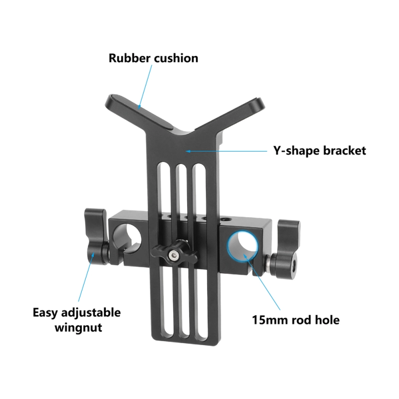 CAMVATE 15mm LWS Rod Clamp with Y-Shaped Lens Support