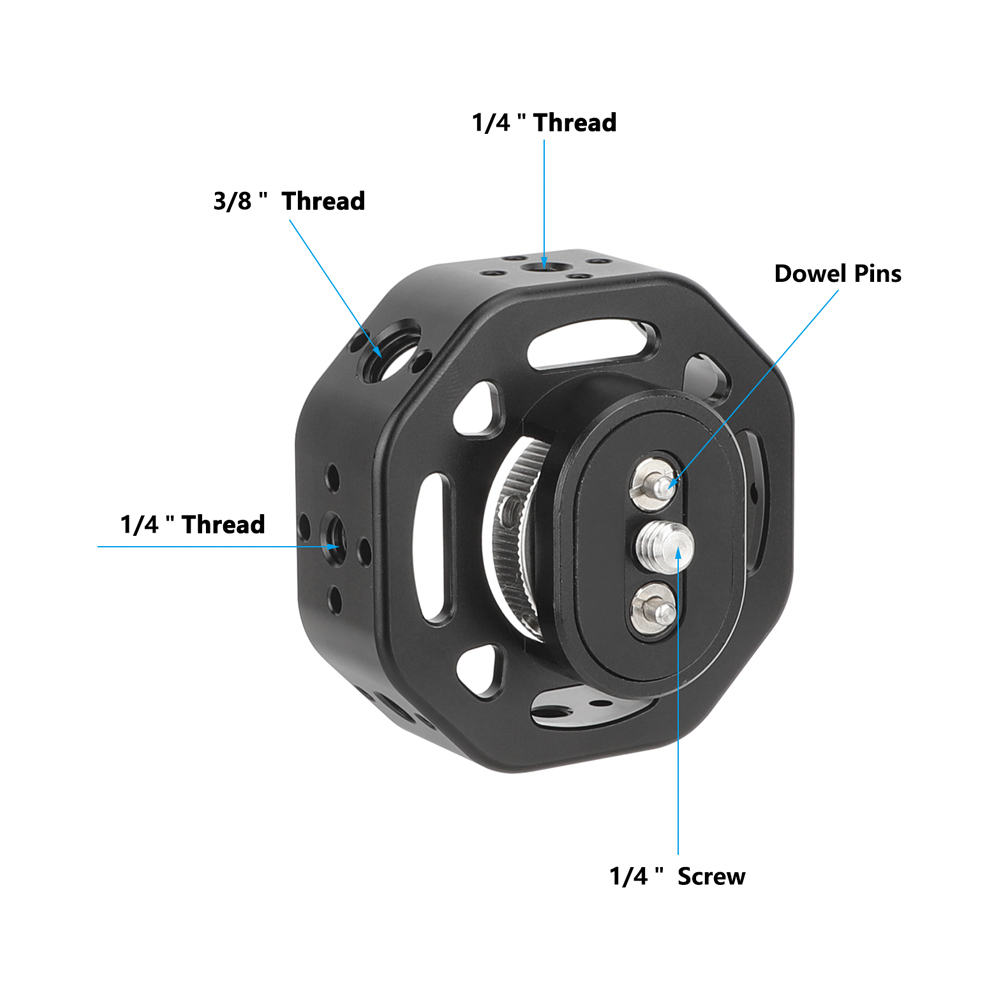 CAMVATE Round Side Handgrip with 1/4"-20 Thumbscrew Mount