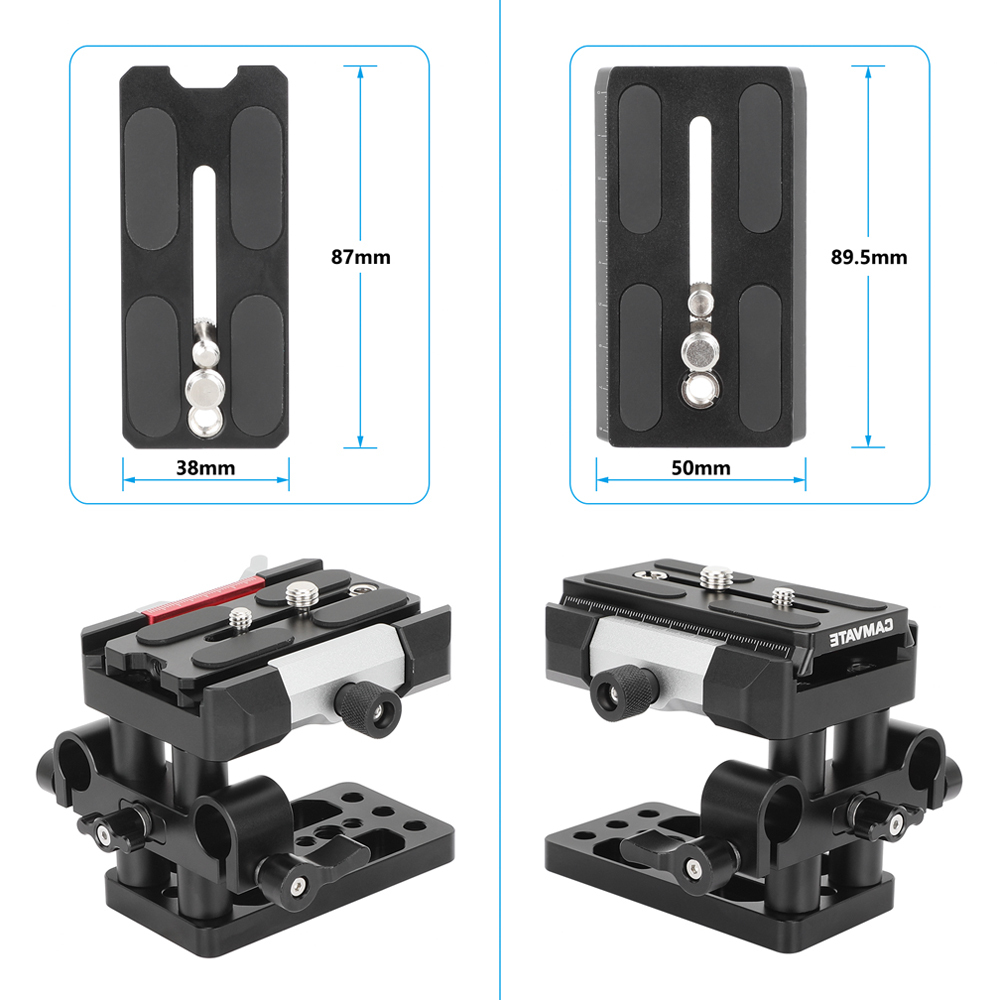 CAMVATE Arca/Manfrotto-Type Quick Release Baseplate with 15mm LWS Rod Mount