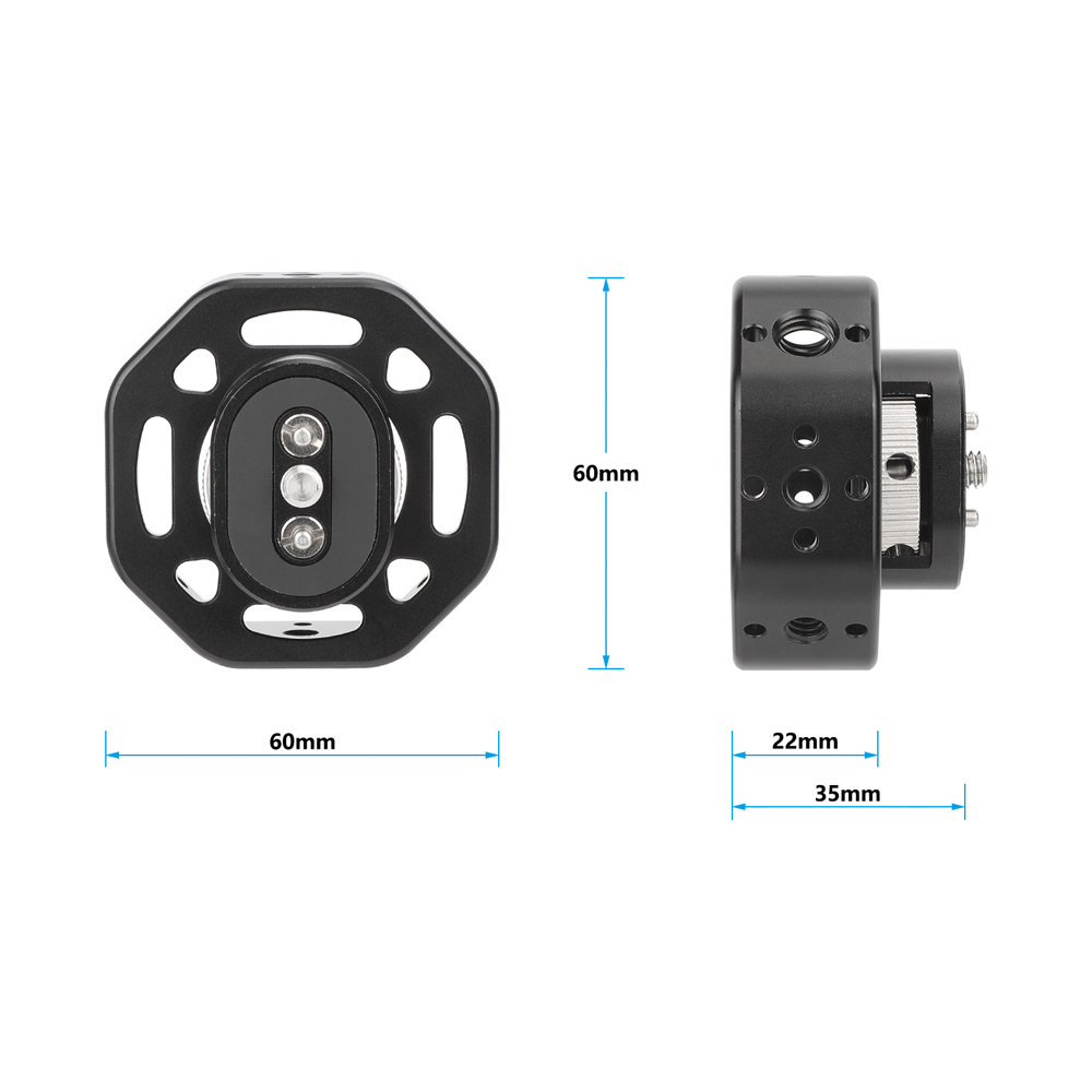CAMVATE Round Side Handgrip with 1/4"-20 Thumbscrew Mount