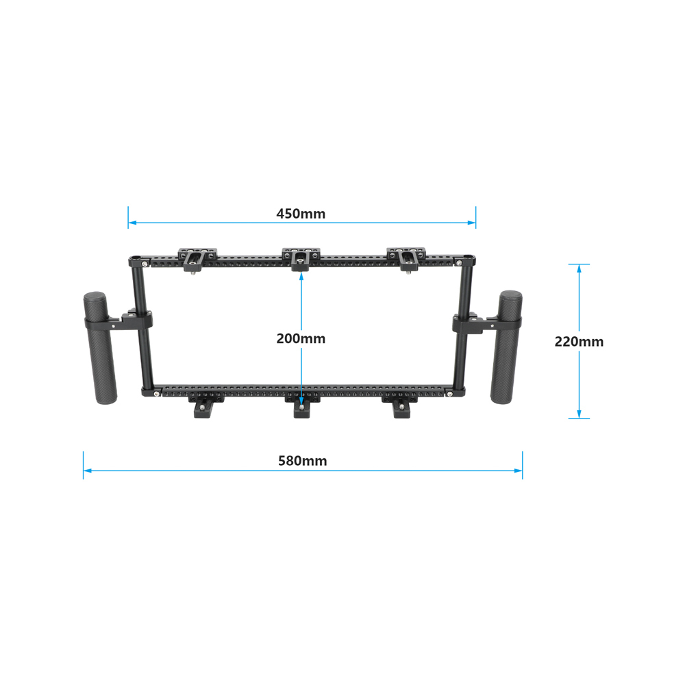 CAMVATE Director's Monitor Cage with Triple Monitor Mount & Dual Carbon Fiber Handgrips