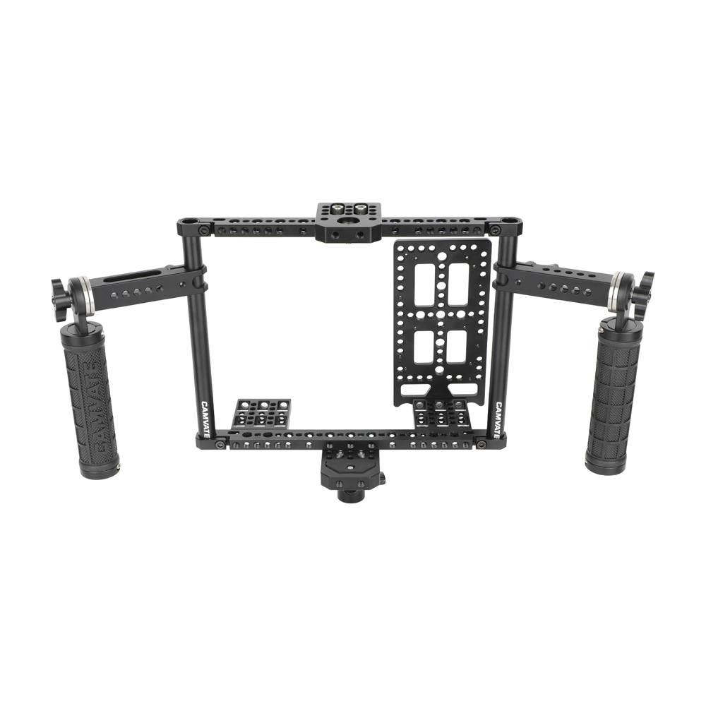 CAMVATE 7" Monitor Cage Kit with Dual Rosette Mount Rubber Handgrips