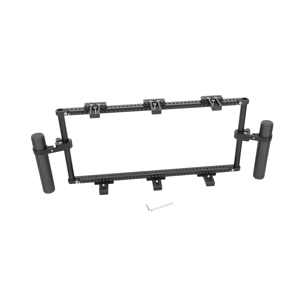 CAMVATE Director's Monitor Cage with Triple Monitor Mount & Dual Carbon Fiber Handgrips