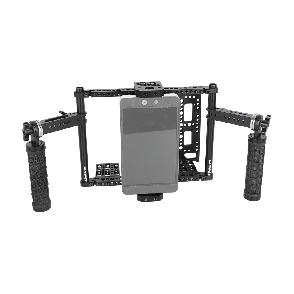 CAMVATE 7" Monitor Cage Kit with Dual Rosette Mount Rubber Handgrips