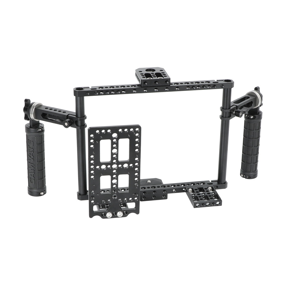 CAMVATE 7" Monitor Cage Kit with Dual Rosette Mount Rubber Handgrips