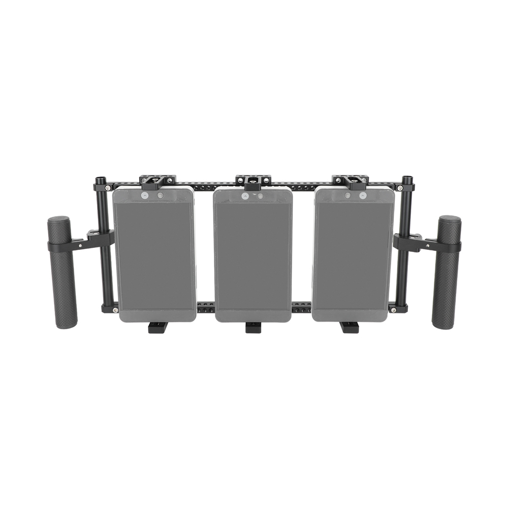 CAMVATE Director's Monitor Cage with Triple Monitor Mount & Dual Carbon Fiber Handgrips