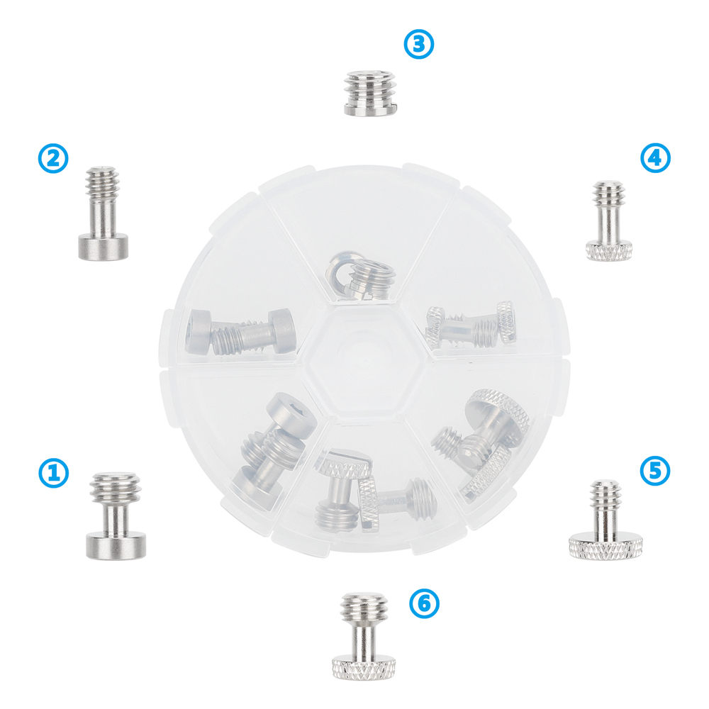 CAMVATE Assorted Screw Adapter Set for Camera Accessories (1/4"-20, 3/8"-16)