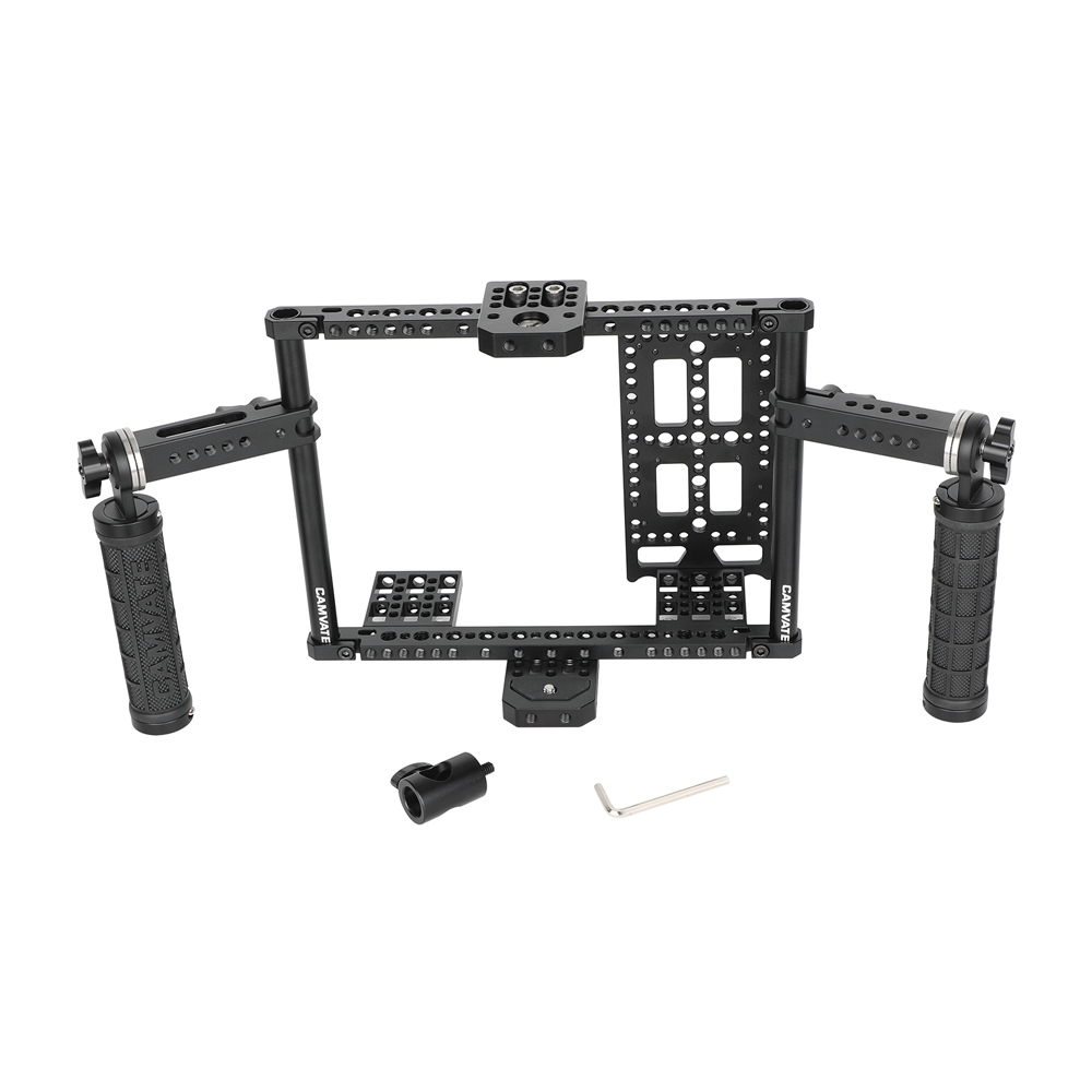 CAMVATE 7" Monitor Cage Kit with Dual Rosette Mount Rubber Handgrips