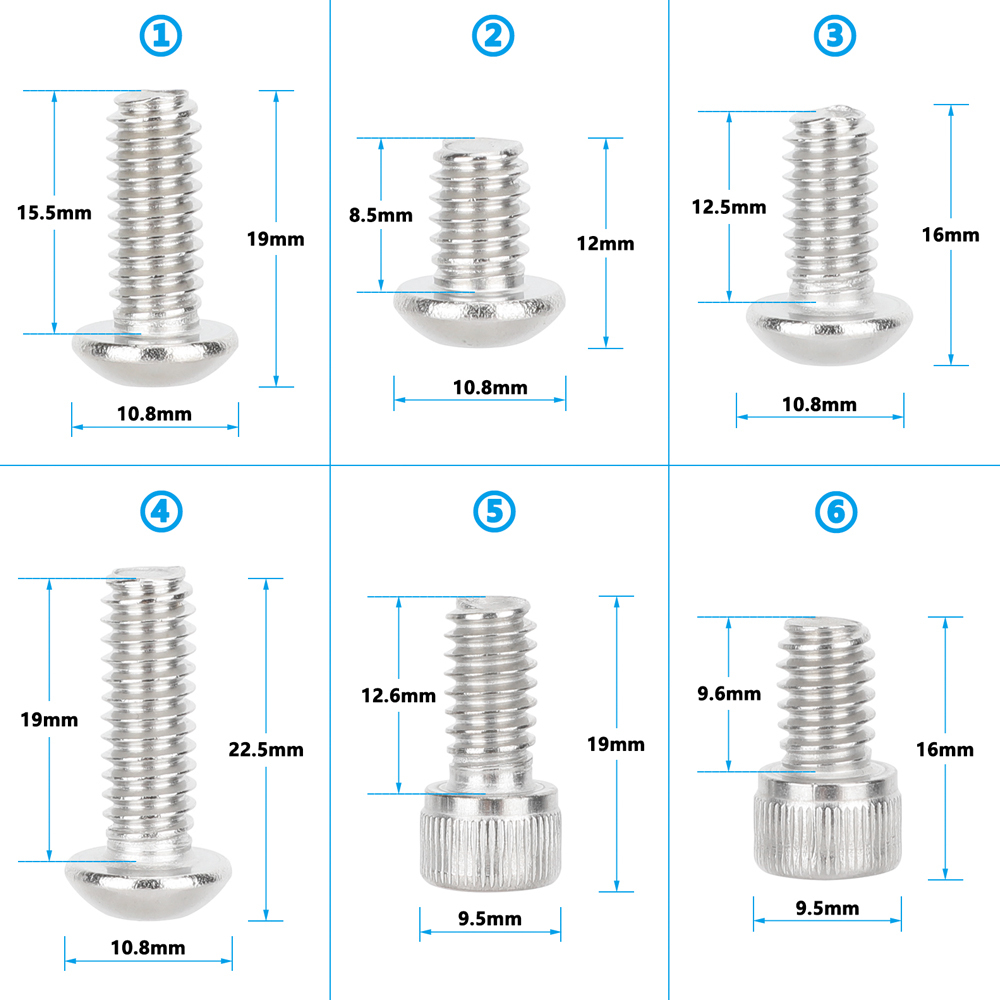 CAMVATE 1/4"-20 Mounting Screw Set for Camera Accessories (Hex Socket Head & Button Head Cap)