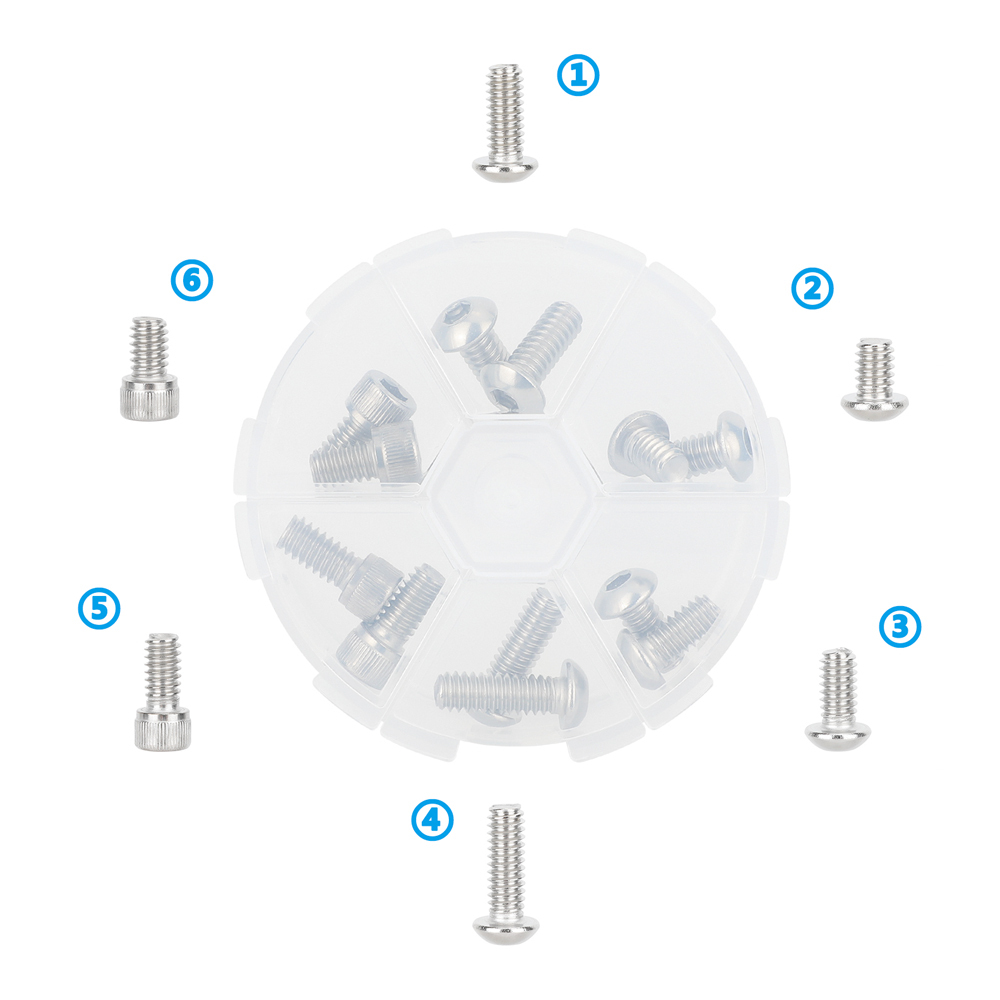 CAMVATE 1/4"-20 Mounting Screw Set for Camera Accessories (Hex Socket Head & Button Head Cap)