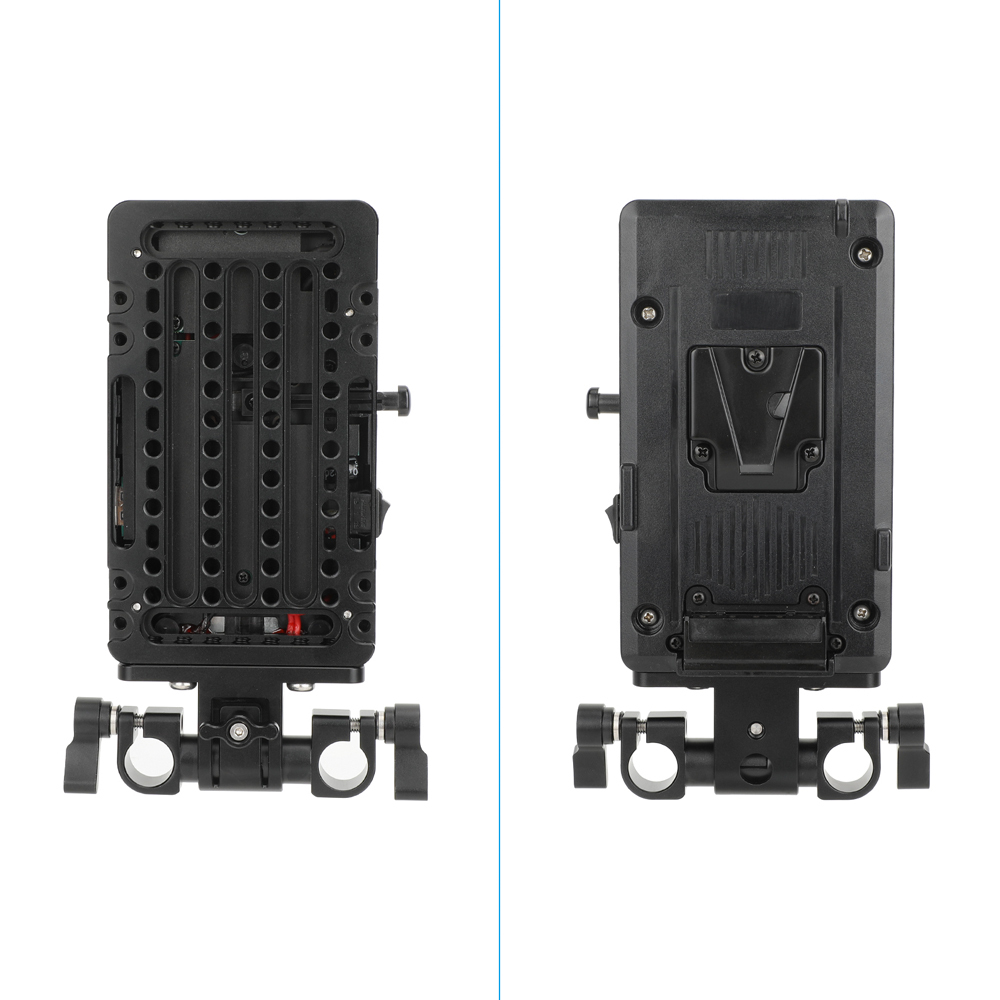 CAMVATE V-Mount Battery Plate with Cheese Plate & 15mm Swiveling Rod Clamp