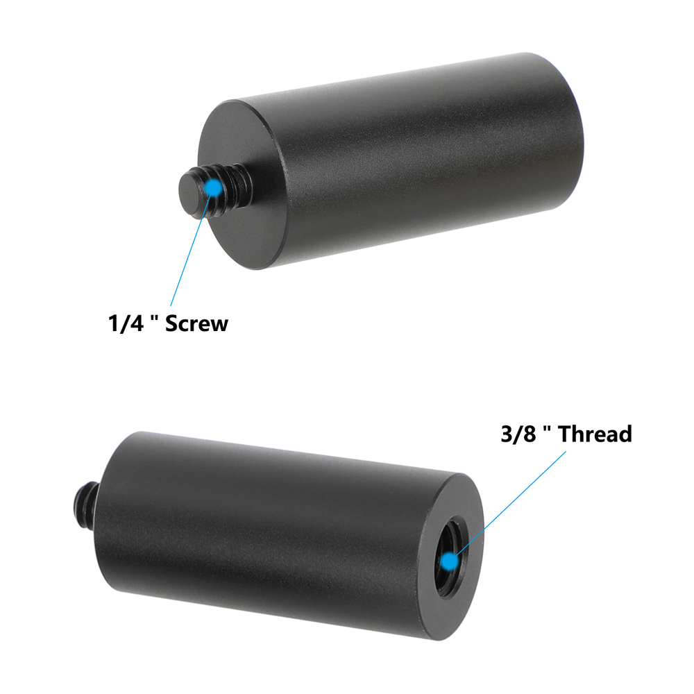 CAMVATE 3/8"-16 Female to 1/4"-20 Male Thread Adapter (2" Long, 2-Pack)