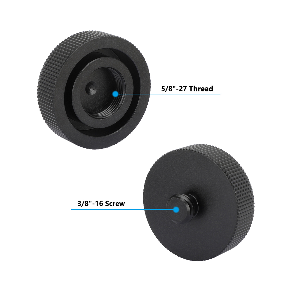 CAMVATE 5/8"-27 Female to 1/4"-20 Male and 3/8"-16 Male Mic Stand Thread Adapter Set
