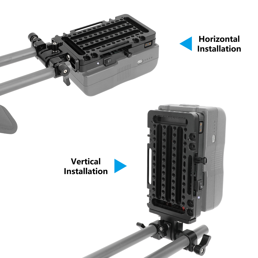 CAMVATE V-Mount Battery Plate with Cheese Plate & 15mm Swiveling Rod Clamp