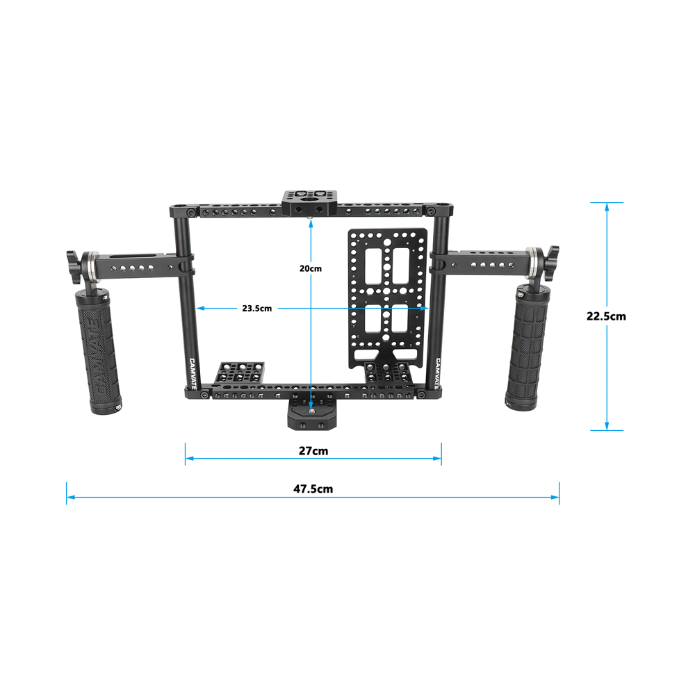 CAMVATE 7" Monitor Cage Kit with Dual Rosette Mount Rubber Handgrips
