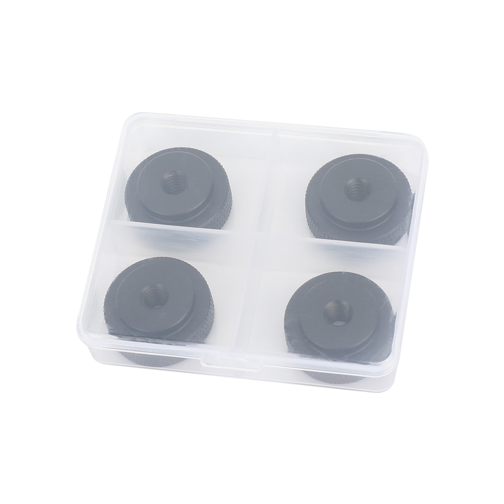 CAMVATE 1/4"-20 Female Thumbwheel Lock Nut Adapter (Black, 4-Pack)