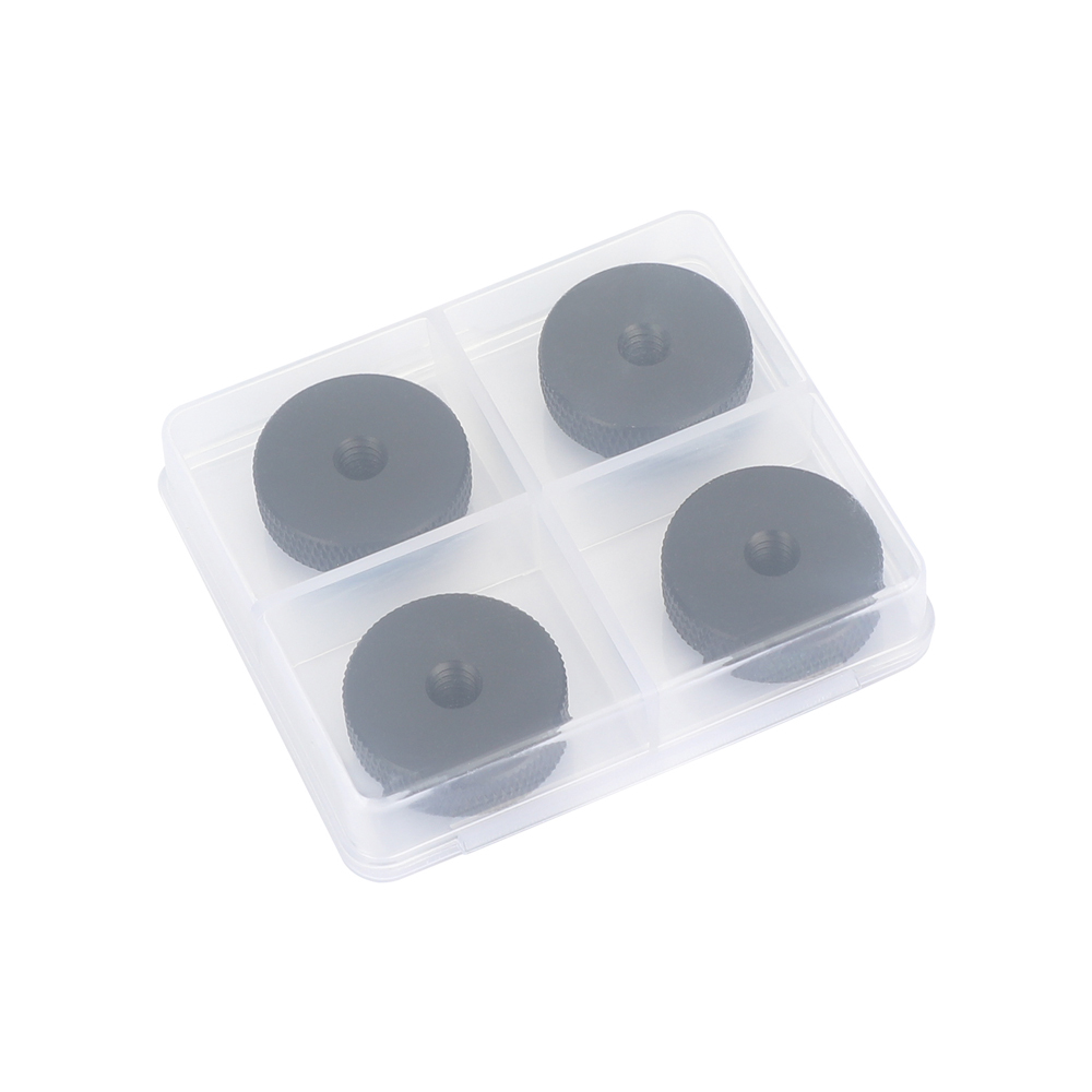 CAMVATE 1/4"-20 Female Thumbwheel Lock Nut Adapter (Black, 4-Pack)