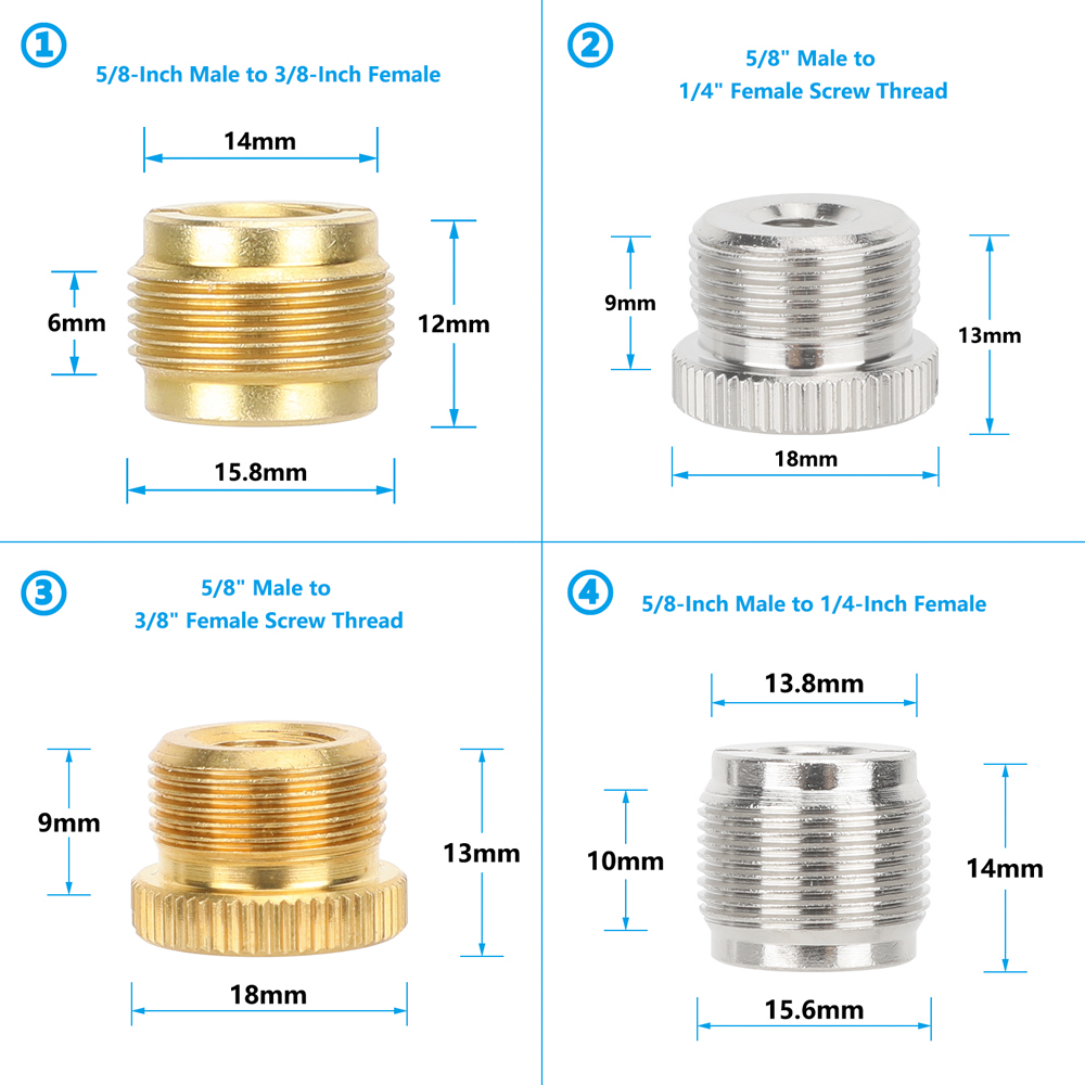 CAMVATE Microphone Mount Thread Adapter Set