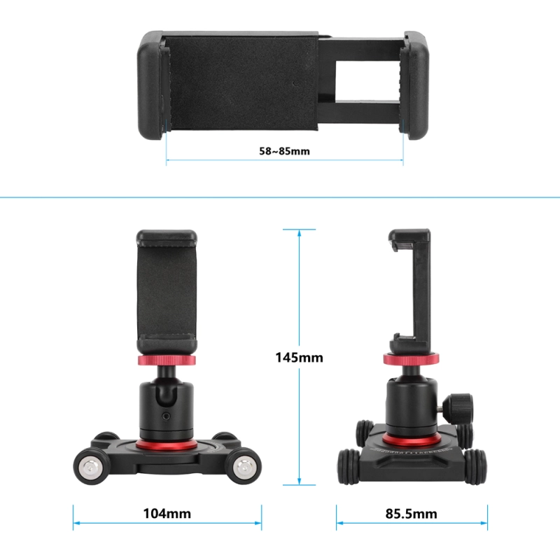 CAMVATE Tabletop Camera Dolly with Mini Ball Head and Phone Clamp