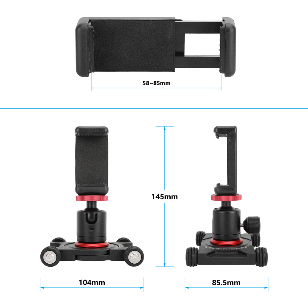 CAMVATE Tabletop Camera Dolly with Mini Ball Head and Phone Clamp