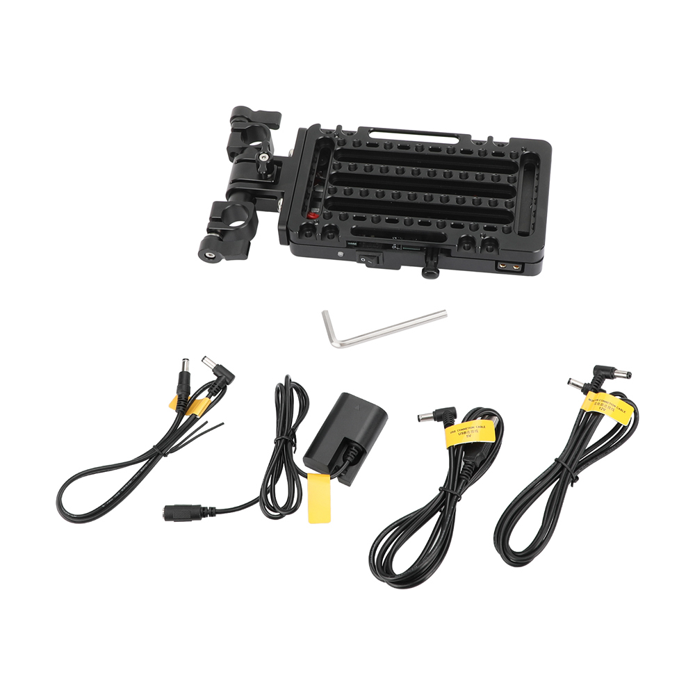 CAMVATE V-Mount Battery Plate with Cheese Plate & 15mm Swiveling Rod Clamp