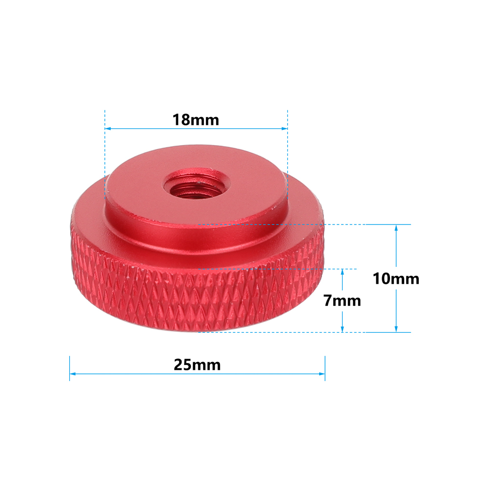 CAMVATE 1/4"-20 Female Thumbwheel Lock Nut Adapter (Red, 4-Pack)