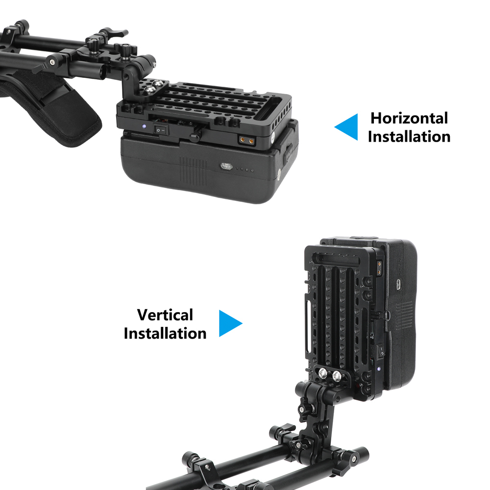 CAMVATE V-Mount Battery Plate with 15mm LWS Rod Clamp & Adjustable Arm