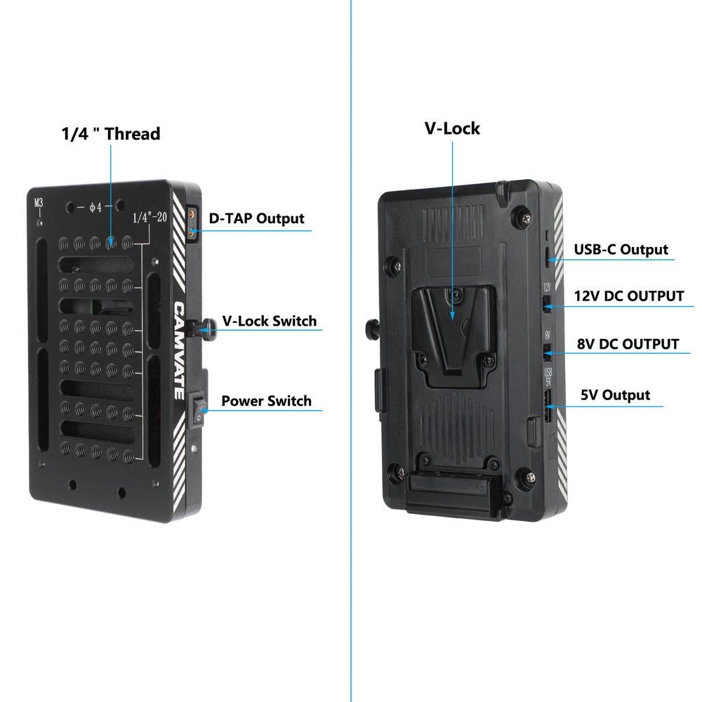 CAMVATE V-Mount Battery Plate with Cheese Plate Mounting