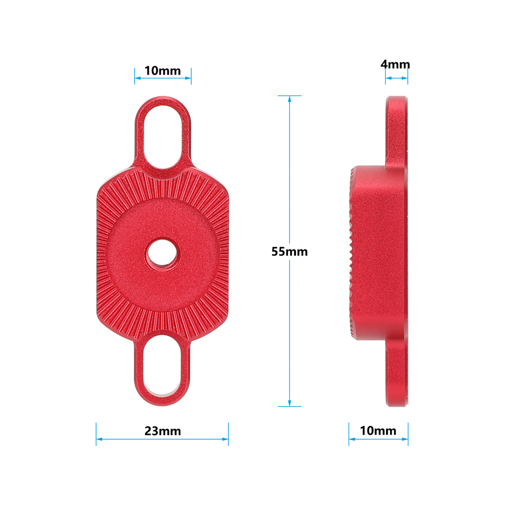 CAMVATEARRI-Style M6 Rosette Adapter with 1/4"-20 Screw Mounting Slot (Red)
