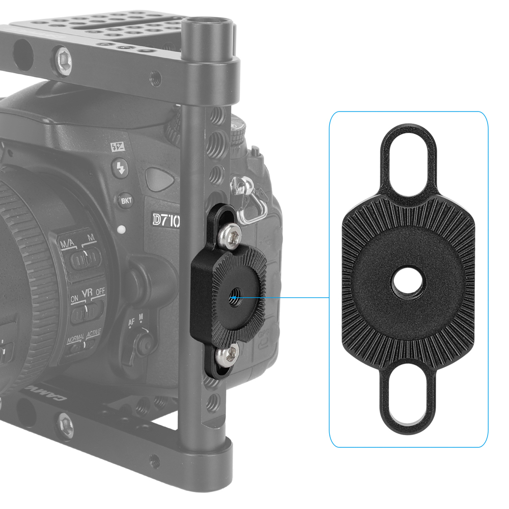 CAMVATE ARRI-Style M6 Rosette Adapter with 1/4"-20 Screw Mounting Slot (Black)