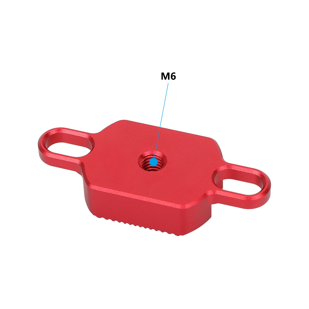 CAMVATEARRI-Style M6 Rosette Adapter with 1/4"-20 Screw Mounting Slot (Red)