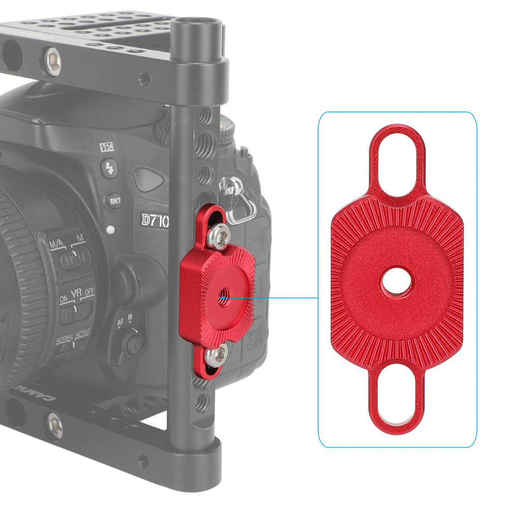 CAMVATEARRI-Style M6 Rosette Adapter with 1/4"-20 Screw Mounting Slot (Red)