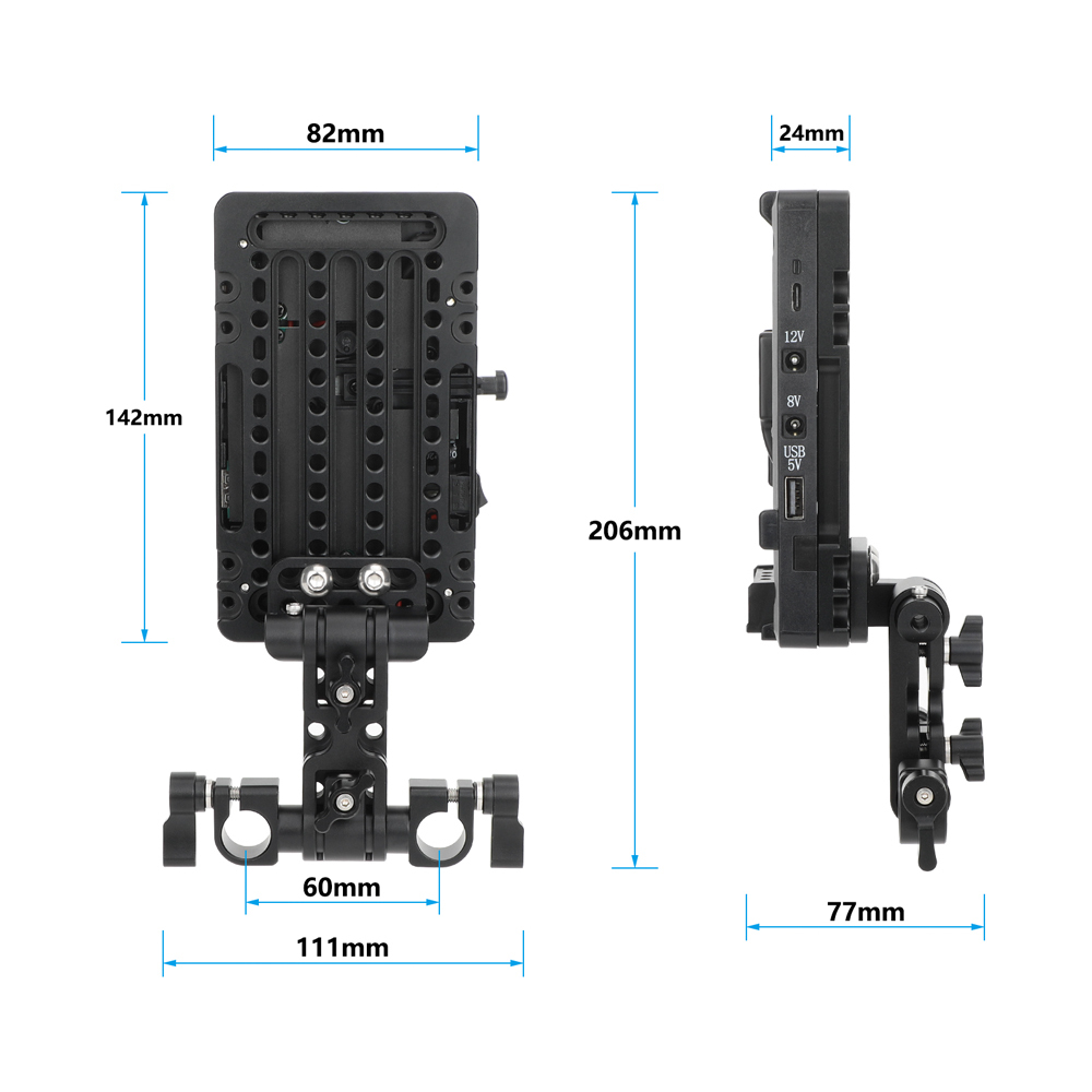CAMVATE V-Mount Battery Plate with 15mm LWS Rod Clamp & Adjustable Arm