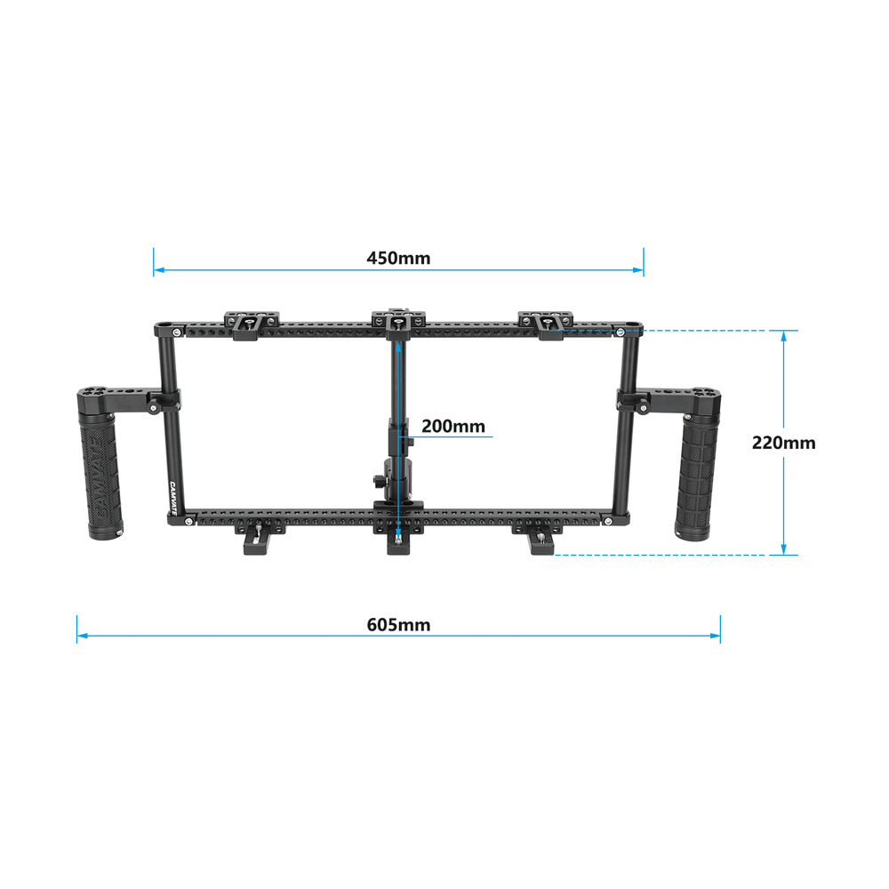 CAMVATE Director's Monitor Cage with Triple Monitor Mount & Dual Rubber Handgrips