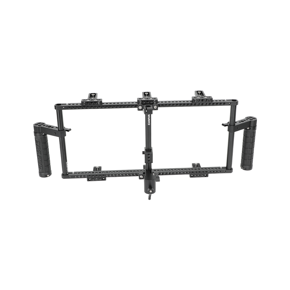 CAMVATE Director's Monitor Cage with Triple Monitor Mount & Dual Rubber Handgrips
