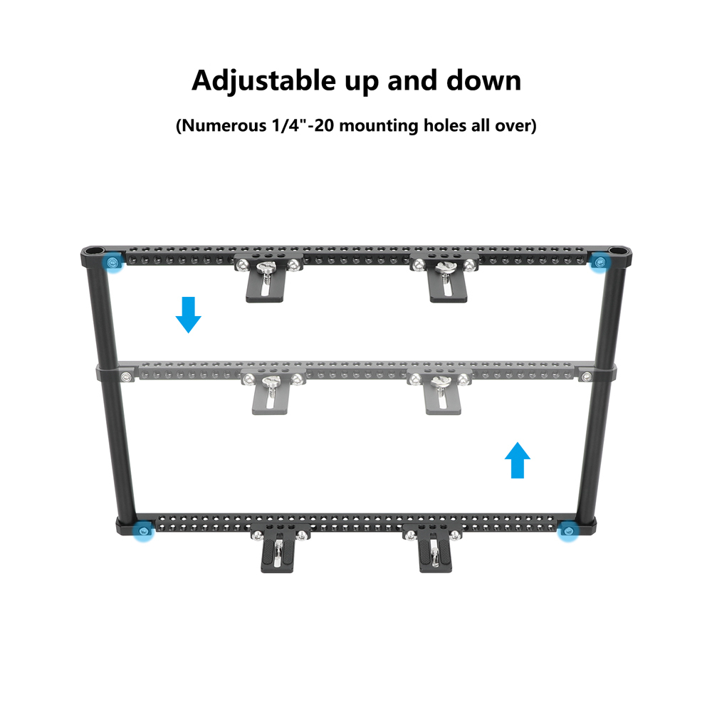 CAMVATE Adjustable-Height Dual Director's Monitor Cage