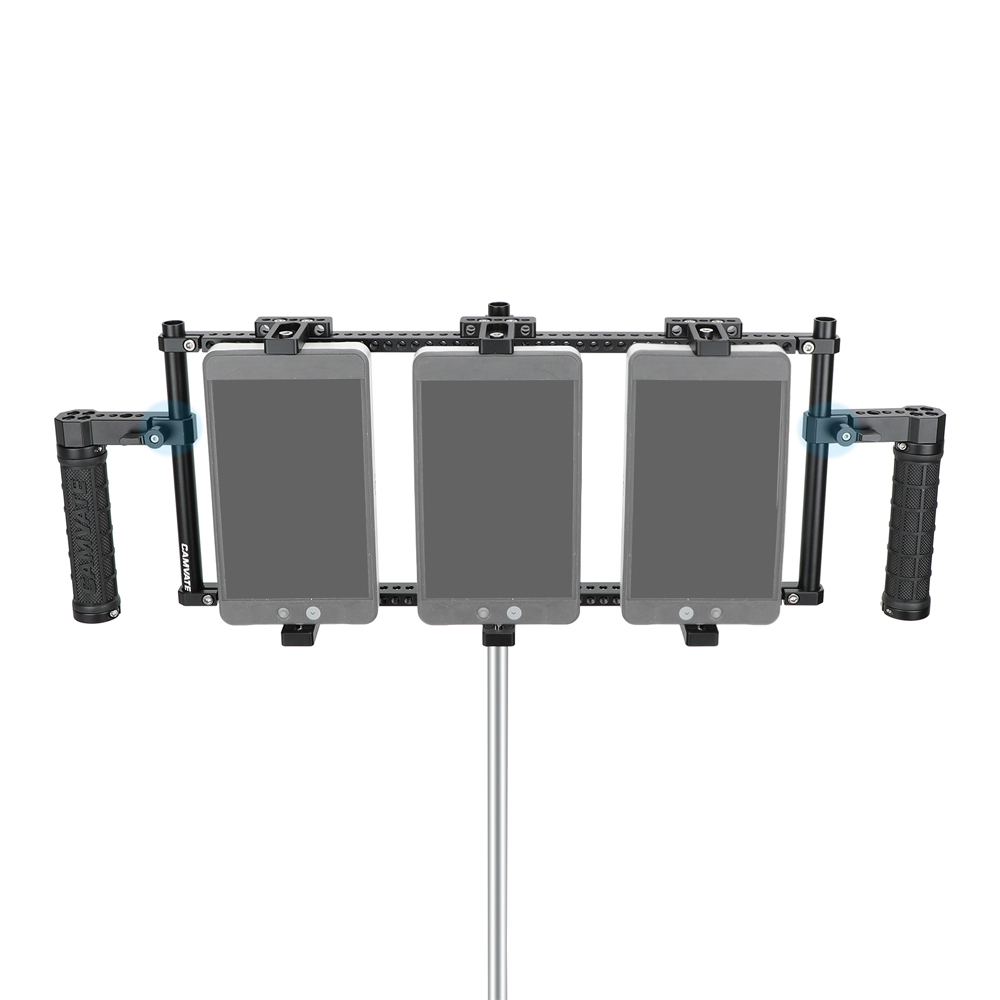 CAMVATE Director's Monitor Cage with Triple Monitor Mount & Dual Rubber Handgrips