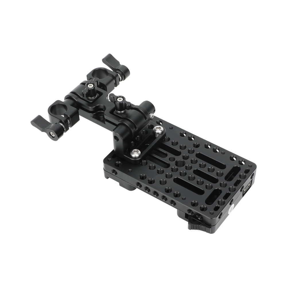 CAMVATE Gold Mount Battery Plate with 15mm LWS Rod Clamp & Adjustable Arm