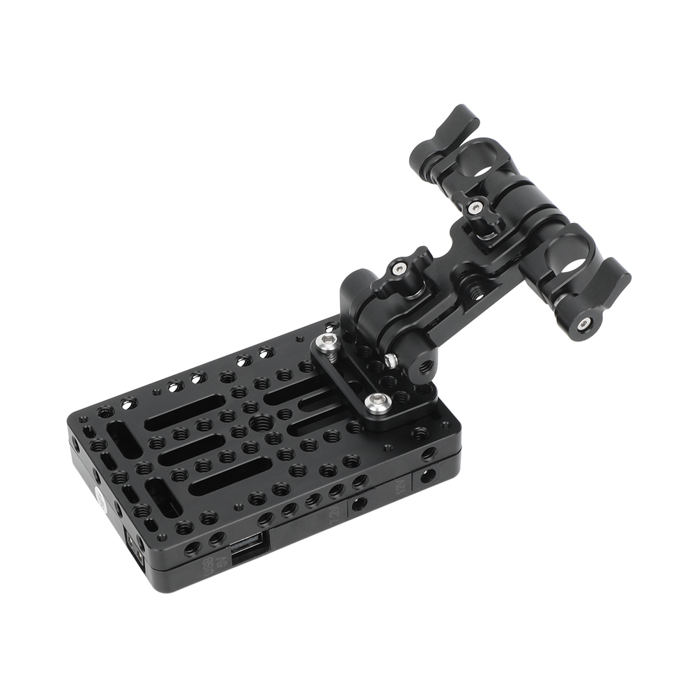 CAMVATE Gold Mount Battery Plate with 15mm LWS Rod Clamp & Adjustable Arm
