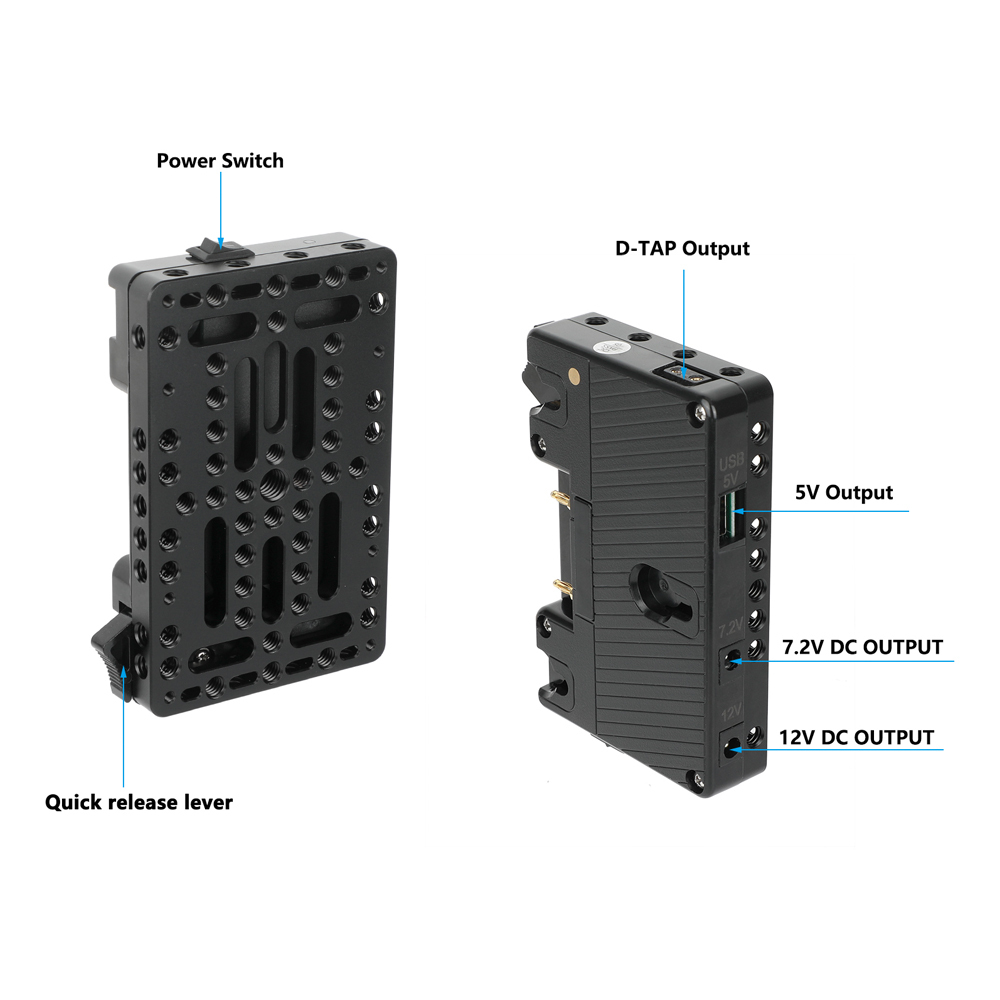 CAMVATE Gold Mount Battery Plate with 15mm LWS Rod Clamp & Adjustable Arm
