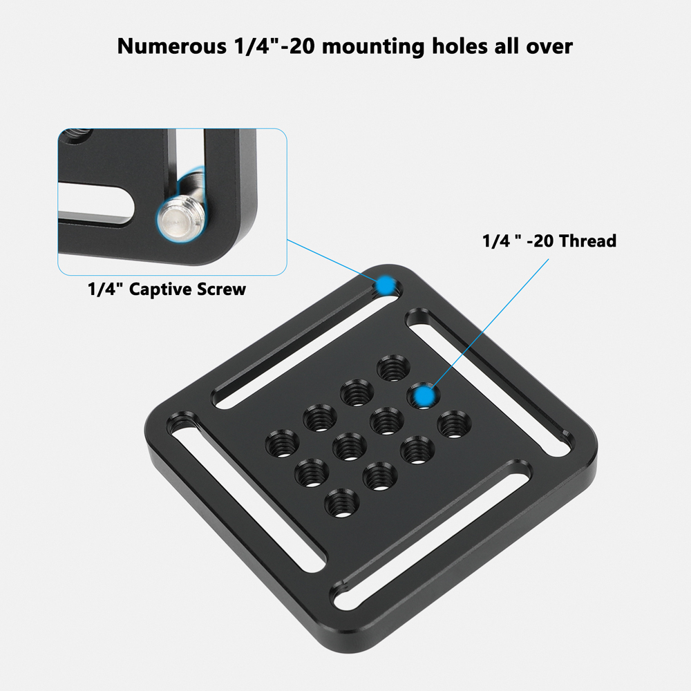 CAMVATE Cheese-Type Plate with 1/4"-20 Accessory Threads