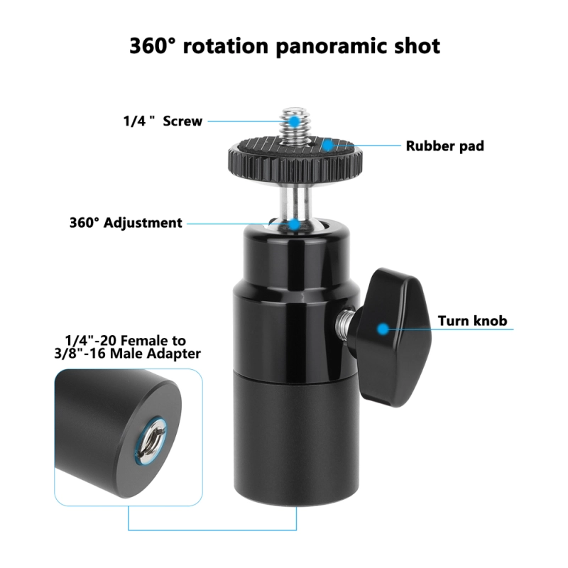 CAMVATE Multi-purpose Adjustable Ball Head Support Holder With 1/4"-20 Thumbscrew Mount & 5/8"-27 Thread Hole