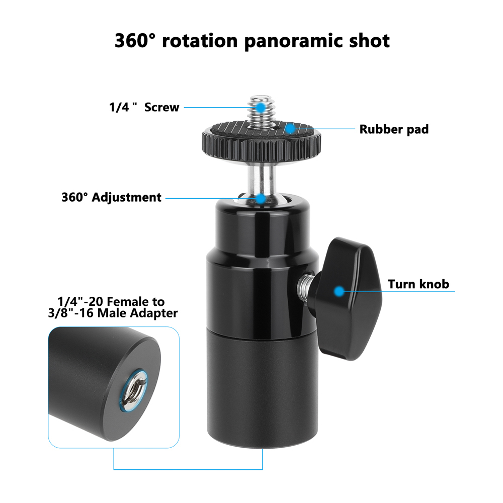 CAMVATE Multi-purpose Adjustable Ball Head Support Holder With 1/4"-20 Thumbscrew Mount & 5/8"-27 Thread Hole